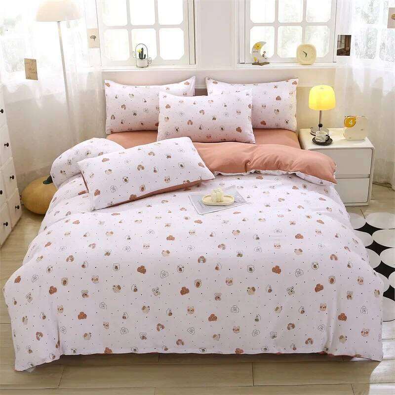 2025 new class A double-layer yarn knitted cotton set, water machine, machine wash, bed sheet four-piece set XJ260206