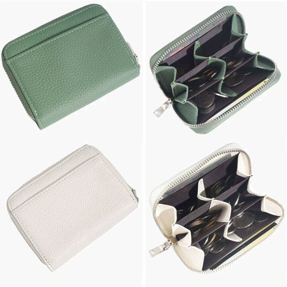 RFID Blocking Women's Bag Zipper Pocket Luxury Credit Card Holders Large Capacity Soild Color Woman Short Wallet Gift Y260206