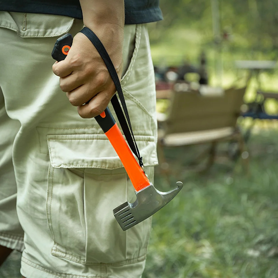 Portable Carbon Steel Camping Tent Hammer Multifunction Tool - Peg Stake Puller Mallet Awning Canopy Remover Extrator 260122
