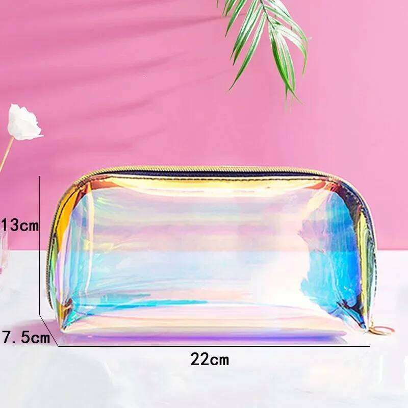 Fashion PVC Transparent Women Make Up Case Laser Beauty Organizer Pouch Mini Jelly For Ladies Cosmetic Bag Y260206