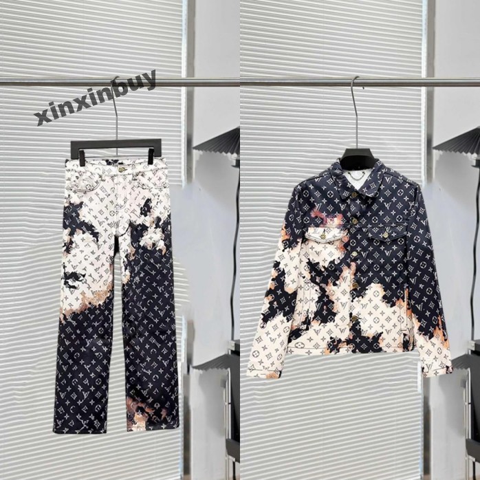 xinxinbuy 2026 Men women designer jeans pant flame letter printing Jacquard Paris sets denim Casual pants black blue gray S-2XL