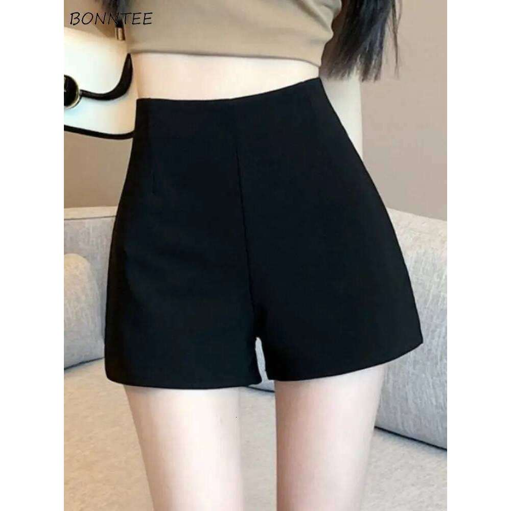 XS-5XL Shorts Women Classic Elegant Office Solid Comfortable Streetwear Simple Holiday Popular All-match European Style Leisure XJ260206
