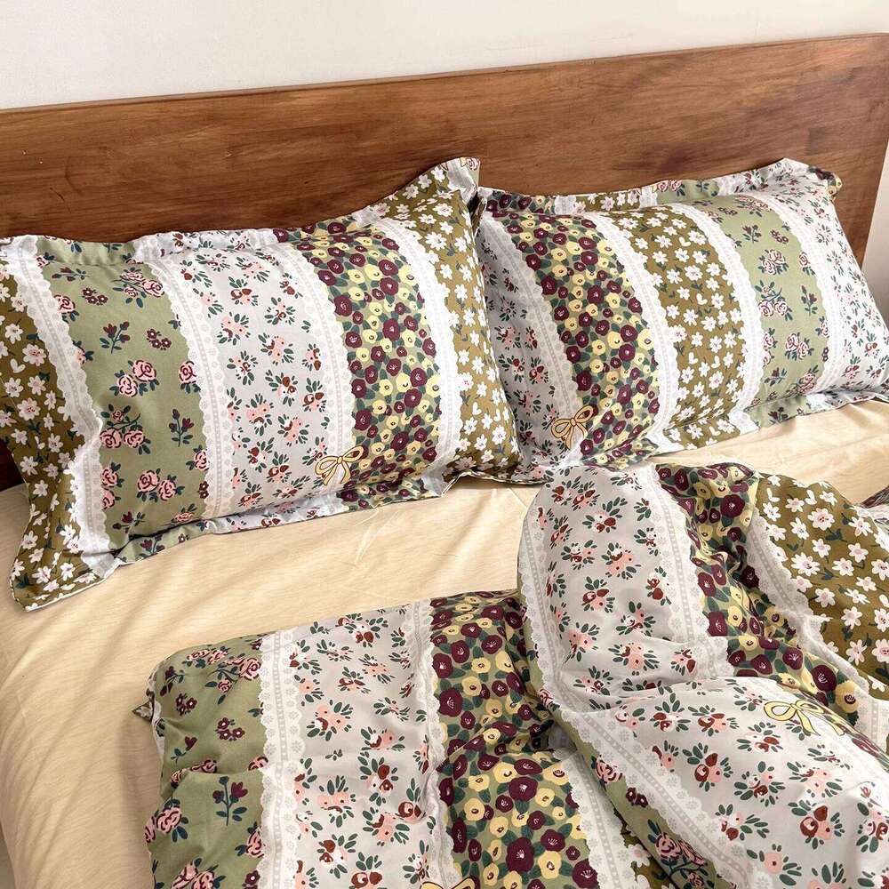 3pcs Brushed Bedding Pillowcase Set Skin Friendly Breathable Duvet Cover Pillowcases XJ260206