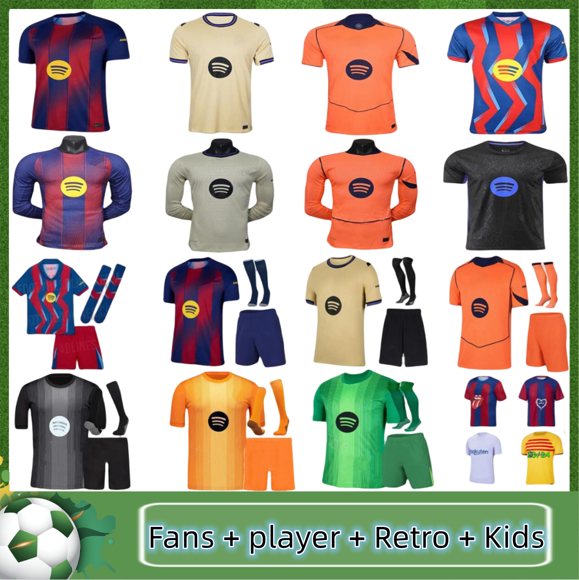 2025 2026 Barcelona Soccer Jerseys LAMINE YAMAL RAPHINHA GAVI LEWANDOWSKI RASHFORD PEDRI FERRAN JOAO CANCELO CUBARSI OLMO 25 26 4TH Long football shirt kids kit