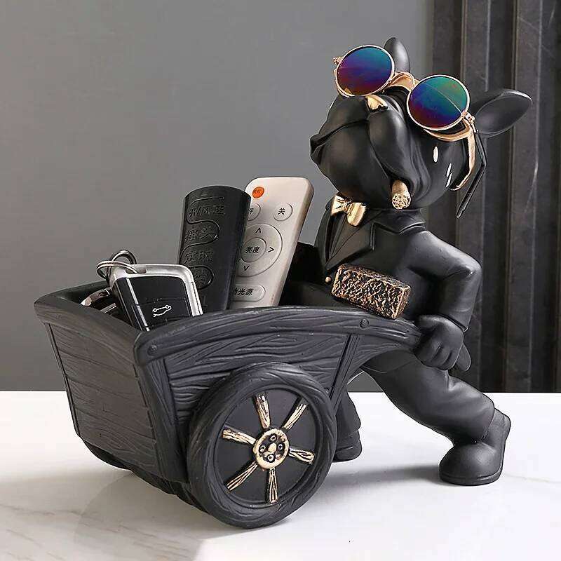 Dog Statue Storage Box Animal Resin Art Sculpture Figurine Home Decoration Study Ornament S260204 34b