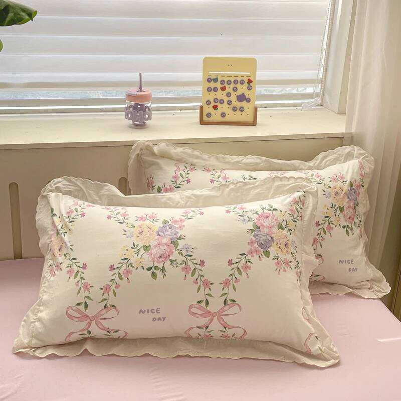3ps Thickened Plant Floral Duvet Pink Bow Design Girl Woman Bedroom Bedding Set Colored Flowers Home Comforter Cover XJ260206