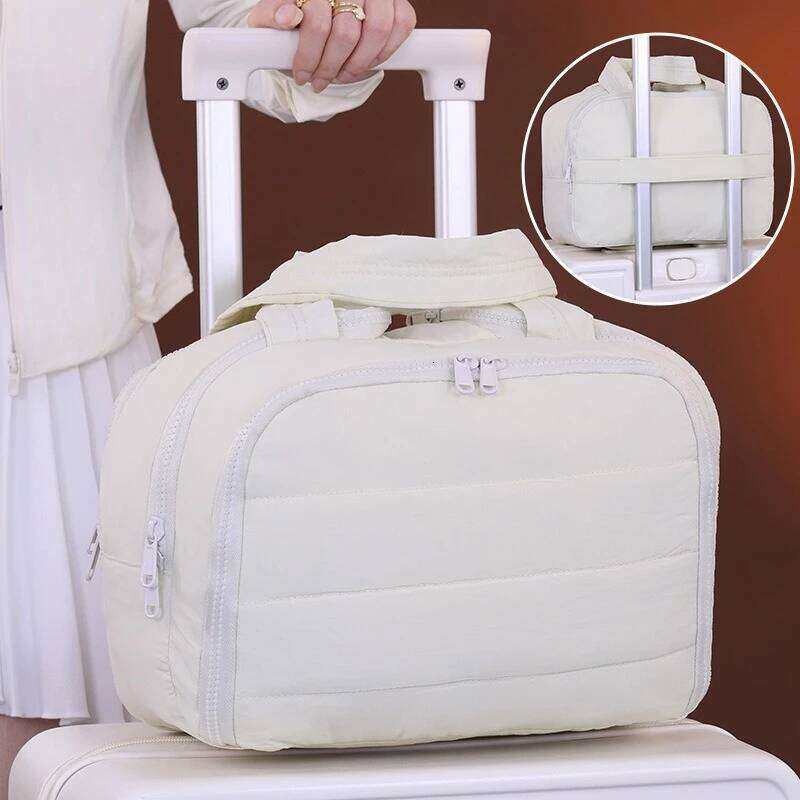 Double Zipper Multi Pocket Partition Makeup Large Capacity Travel Essential cosmetic Organizer Women's Portable Storage Bag Y260206