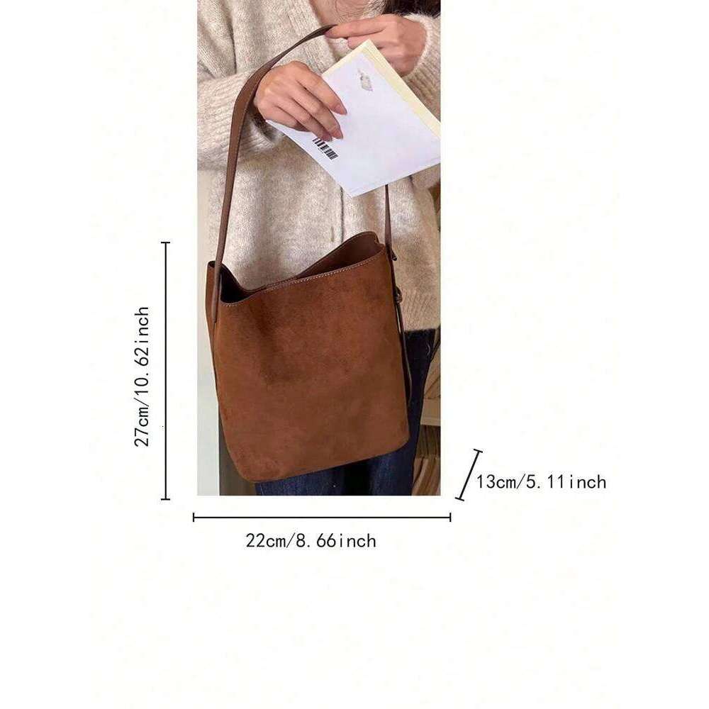 2025 New Autumn/Winter Retro Suedette Crossbody Large Capacity Shoulder Fashion Daily Commuter Women's Bag Y260205