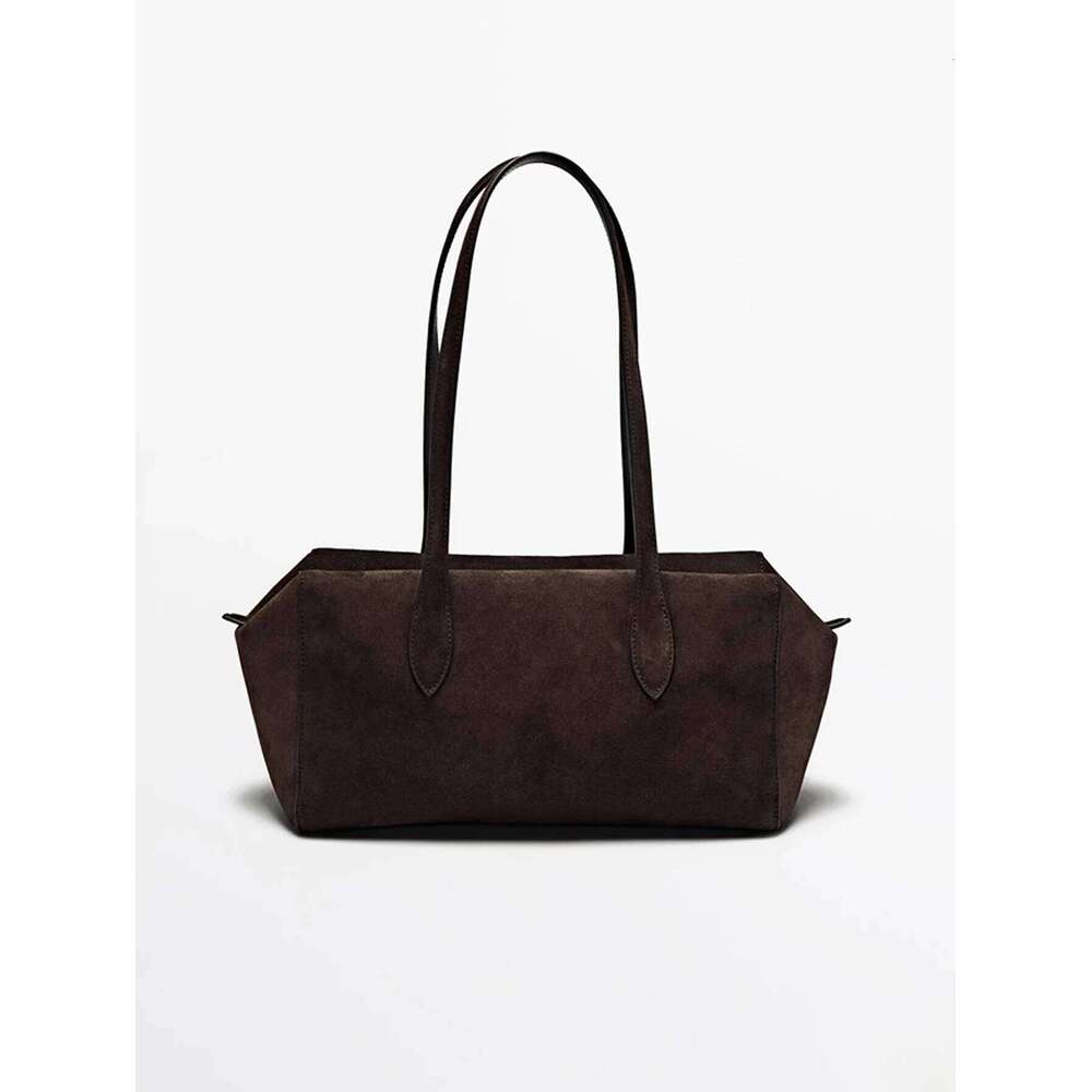 Ladies' casual solid color suede single-shoulder bag, large-capacity fashionable handbag, suitable for work and t Y260204