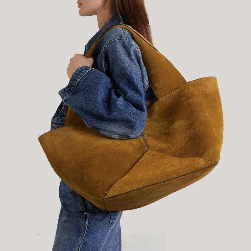 2025 Luxury Designer Suede Bucket Women's Shoulder Large Capacity Handbag Fashion Casual Versatile Tote Bag For Women Y260204