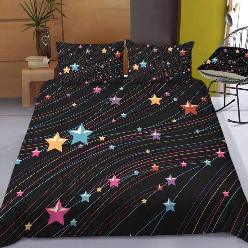 Stars Bedding Night Sky Kids Girls Boys Duvet Set Dark Blue Home Textiles Galaxy Bedclothes Men Women Soft Quilt Cover XJ260206