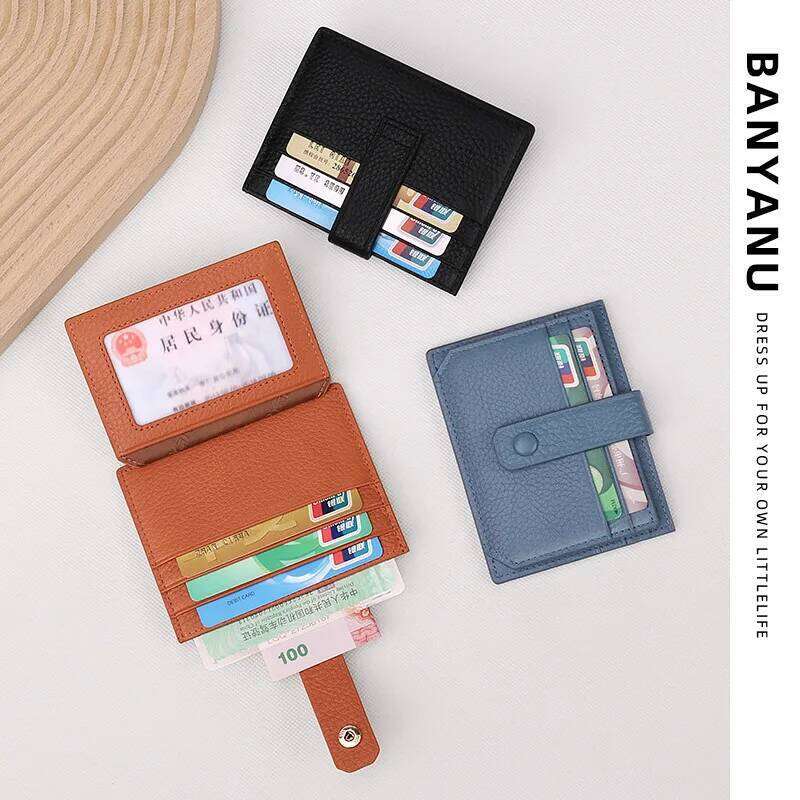 GUQIWT Leather ultra-thin for women Korea Multi-card card holder Mini wallet Driver's license simple small document bag Y260206