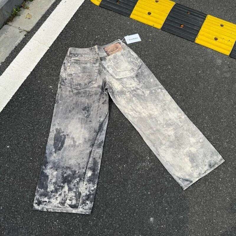 American Hip-hop Harajuku Retro Oversized Washed Jeans Women Y2K Casual Trendy Rock Streetwear Loose Straight Wide-leg Pants Men X260207 - view 3