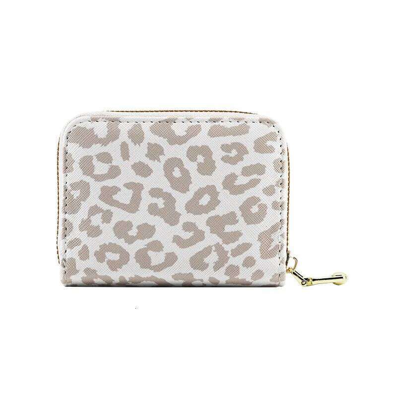 Pu Leather Mini ID Holder Bank Credit Box Leopard Print Multi Slot Card Case Wallet for Women Y260206