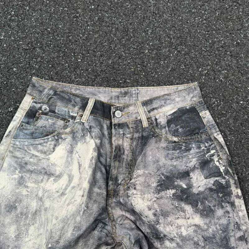 American Hip-hop Harajuku Retro Oversized Washed Jeans Women Y2K Casual Trendy Rock Streetwear Loose Straight Wide-leg Pants Men X260207 - view 5