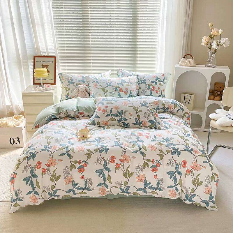 3pcs 100% Cotton Duvet Cover Fashion Elegant Floral Soft Breathable And Skin-friendly Fabric for Single Twin Bedding Set no fill XJ260206