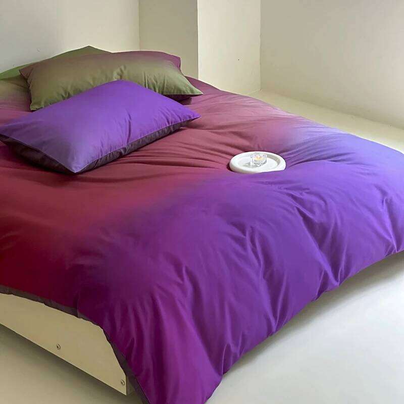Luxury Bedding Gradient Color Duvet Cover Pure Cotton Soft Bed Sheet Pillowcases Twin Full Queen Size Bedclothes Set 4 Piece XJ260206