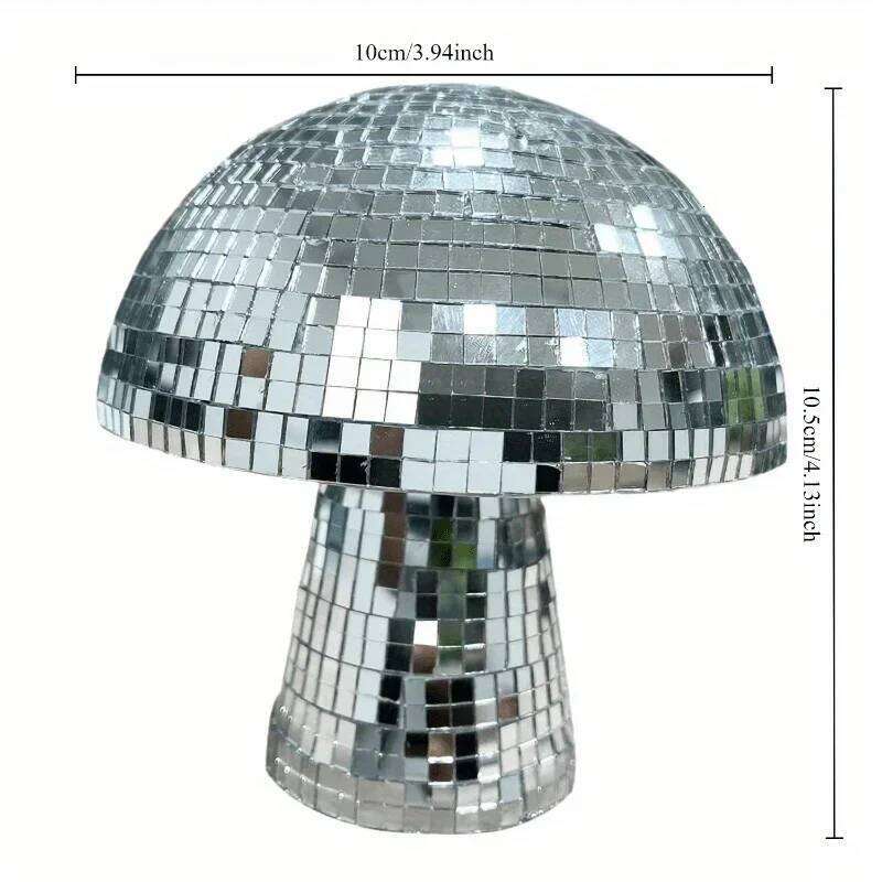 1 Pcs Disco Ball Mirror Reflective Mushroom Bouncing Di Ornament Bar Decoration S260204
