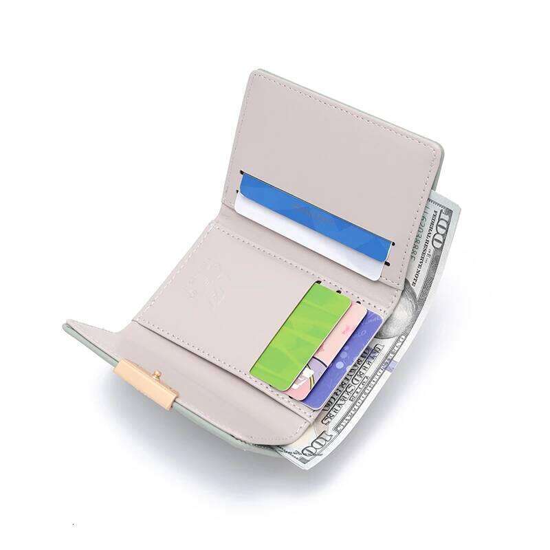 Autumn and winter new women's short wallet Korean PU high texture iron frame diamond lattice small square bag simple everything Y260206