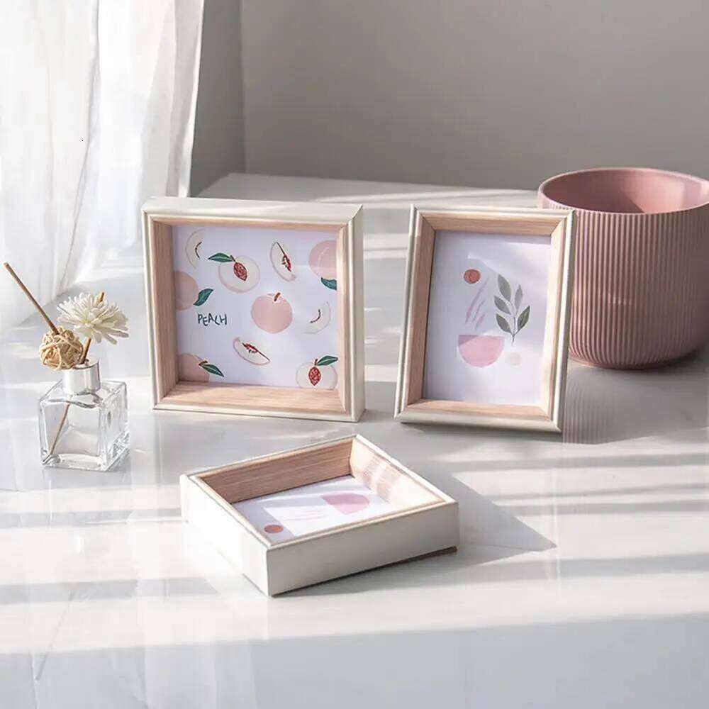 Nordic Wooden Frames Square Holder Picture Display Stand Frame Pictures Photo Decor for Living Room S260205