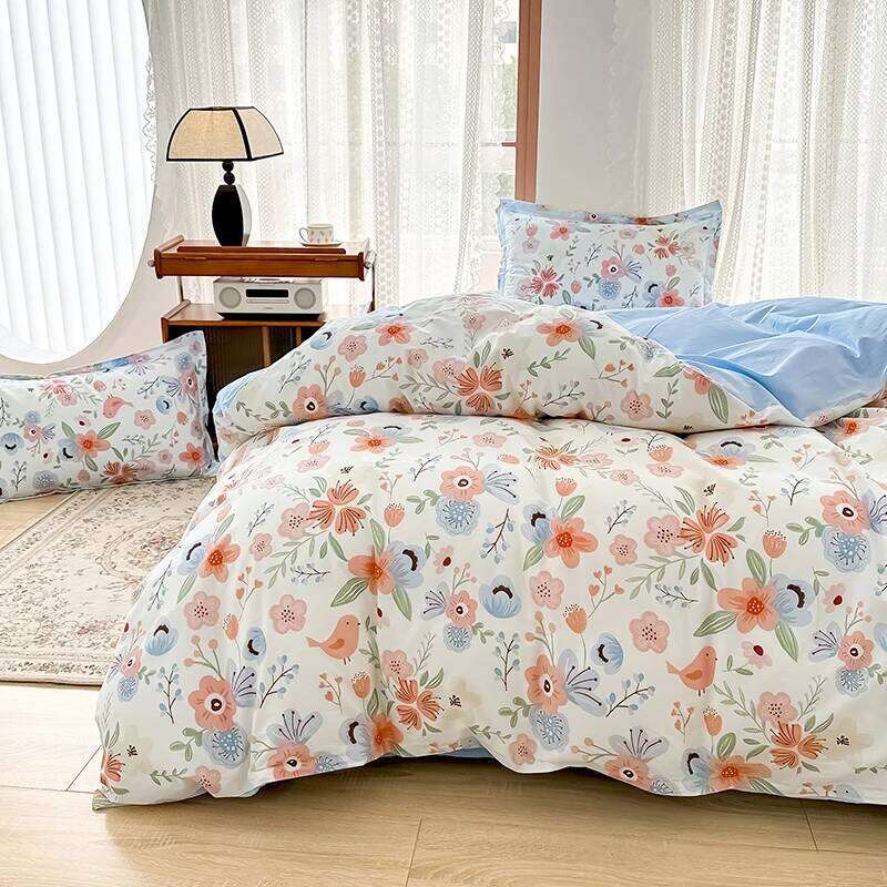100% Cotton Bedding Duvet Set 1 Quilt Cover 2 Pillowcases No Sheet- Ultra Soft Breathable Hypoallergenic XJ260206