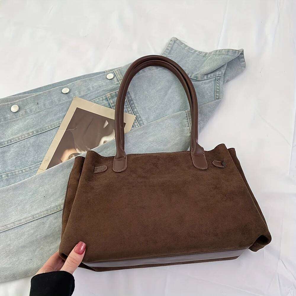 Autumn and Winter New Texture Armpit Bag Commuting Frosted Suede Shoulder Niche Retro Baguette Bags Fashion Versatile Y260205