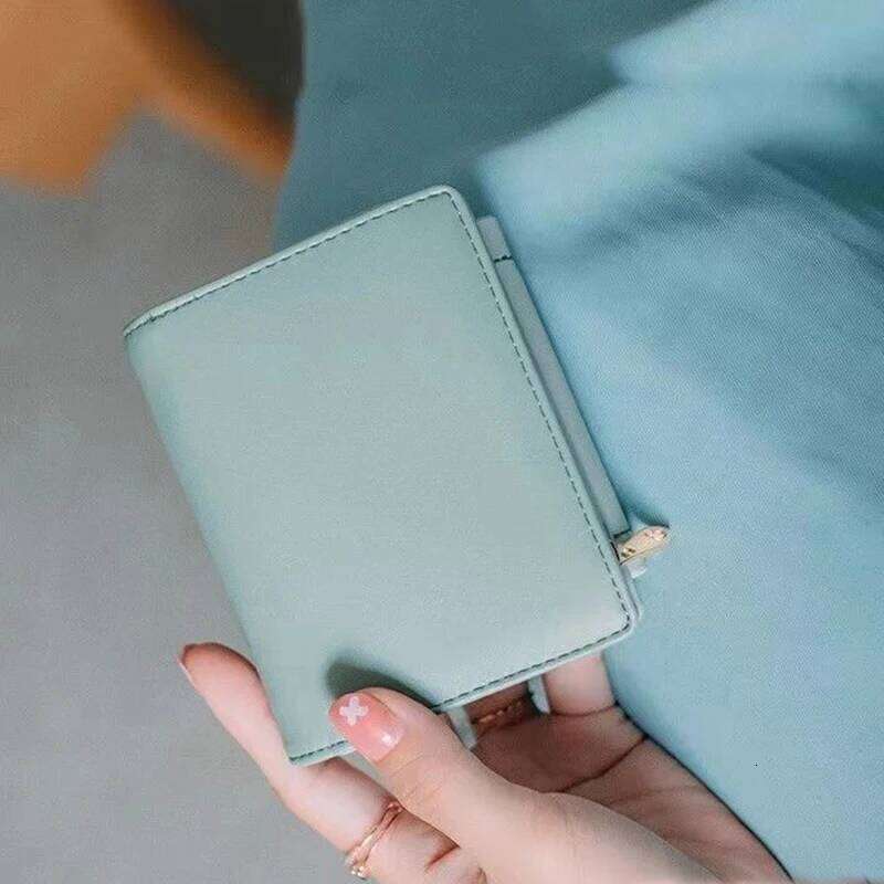 New women's short wallet Korean style PU flower buckle folding clutch multi-functional fashion all-match student zipper Coin Coi Y260206