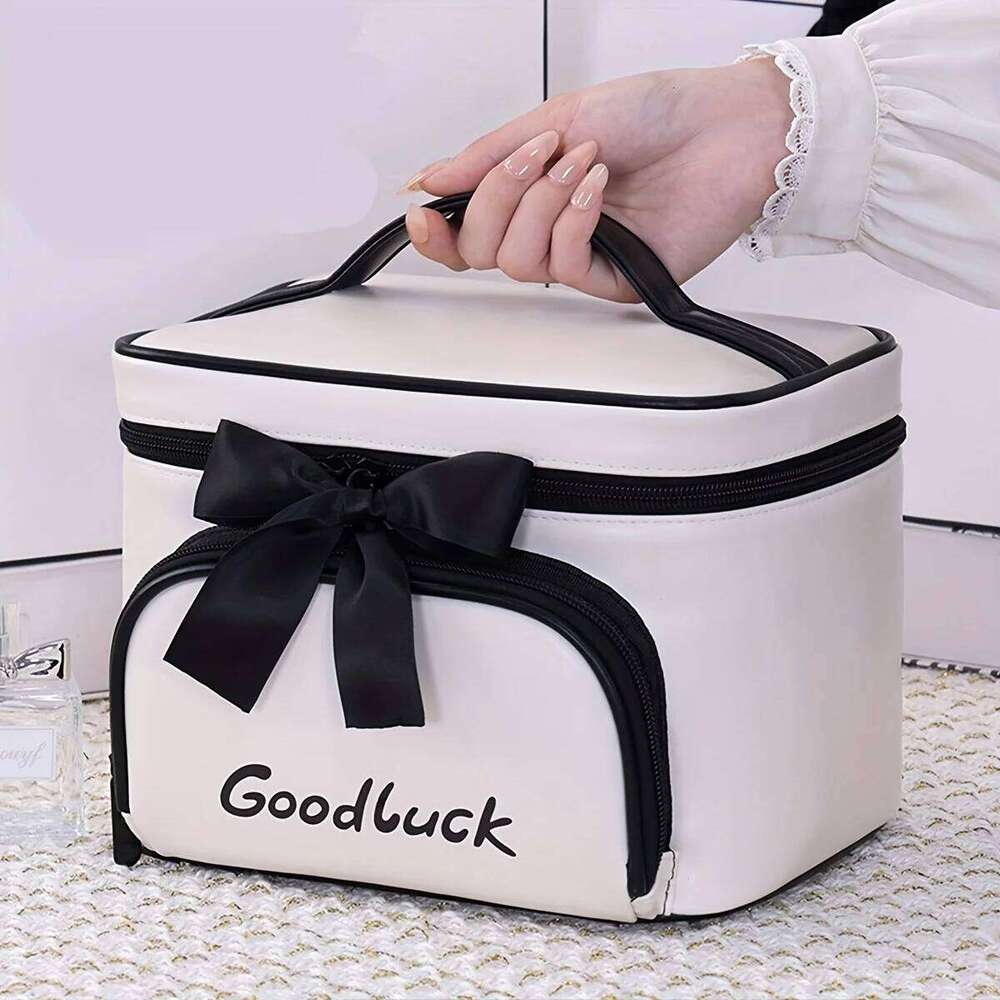 PU Portable Cosmetic Storage BagLarge Capacity Waterproof Makeup BagMultifunctional Travel Toiletries Organizer Bags Y260206
