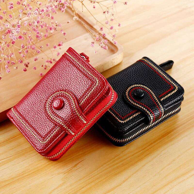 WERLLANDS PU Leather Contrast Stitch Double-Zip Multi-Card Wallet Y260206