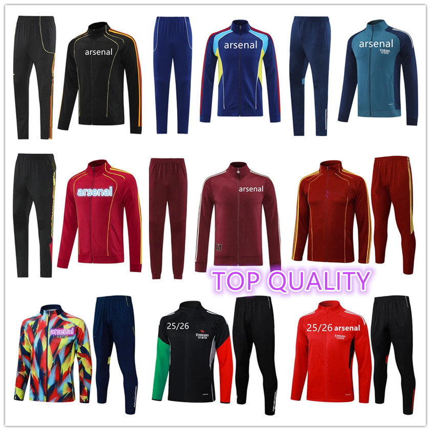 25 26 man arsen TRACKSUIT JACKET LONG ZIPPER TRACKSUIT soccer MARTINELLI ROWE SAKA 2025 2026 football PEPE ODEGAARD Nketiah G.JESUS FABIO MAN TRAINING SUIT SET