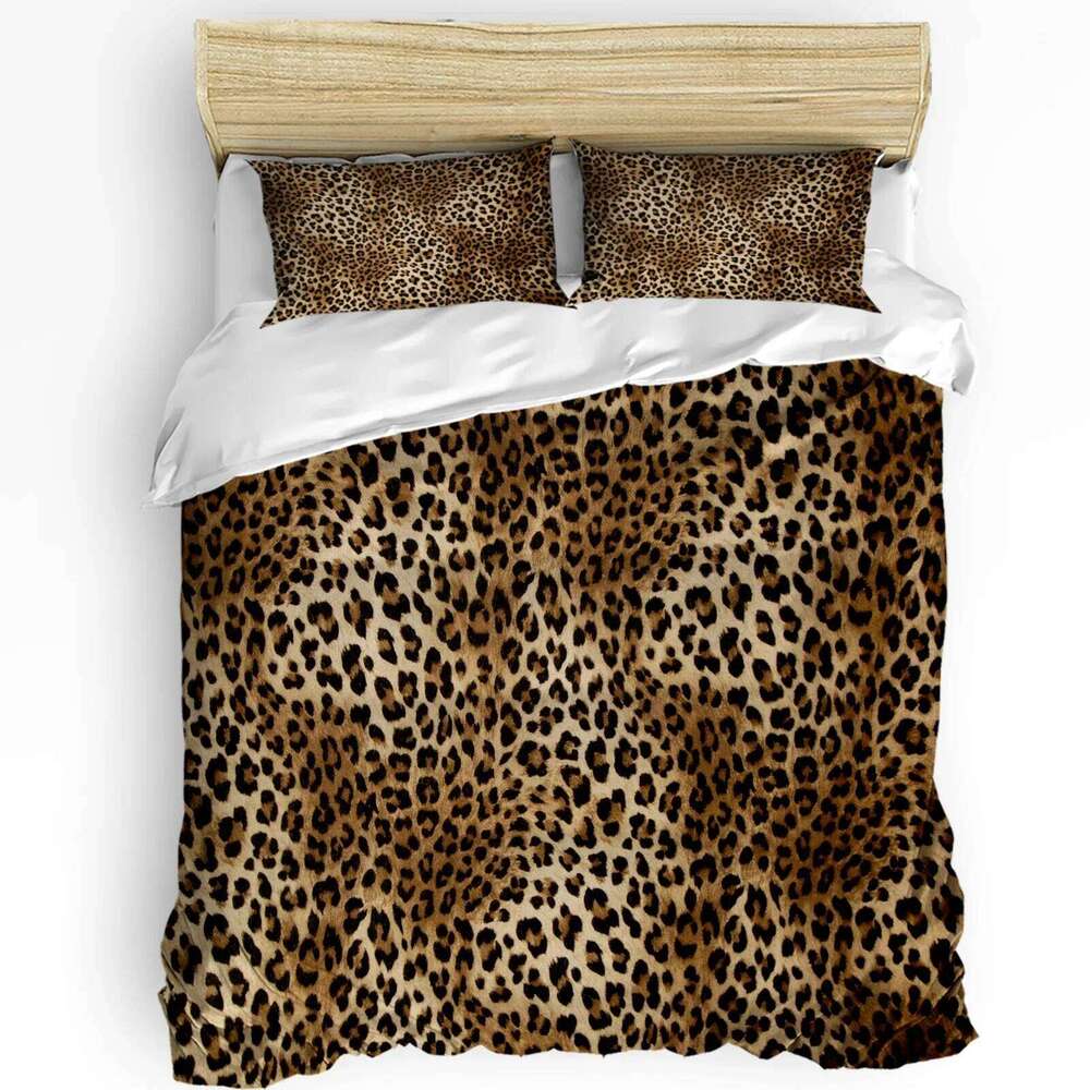 Leopard Print Printed Comfort Duvet Pillow Case Home Textile Quilt Cover Boy Kid Teen Girl Luxury 3pcs Bedding Set XJ260206