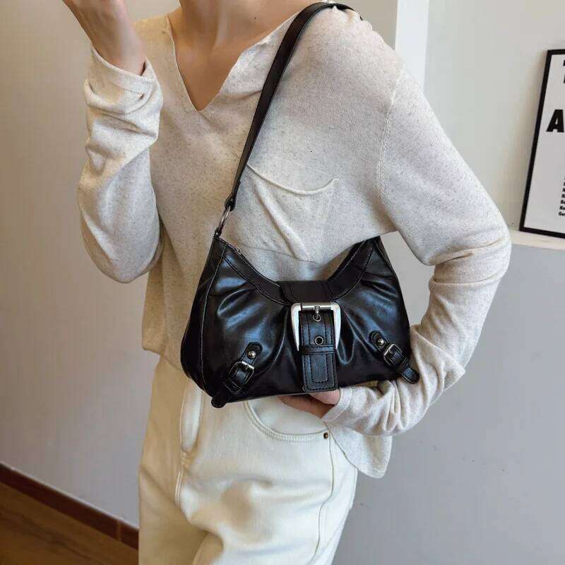 2025 Large Capacity Pleated New Retro Commuter Temperament Locomotive Do Old Style Underarm Shoulder Bag Women Z260207 - view 4