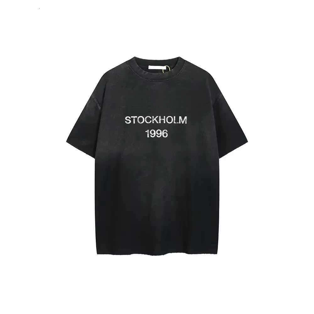 Men's T-shirts Washed Old Letter Printed Short Slve T Shirt High Quty Men Women Fashion Strtwear Cotton Ts T260207