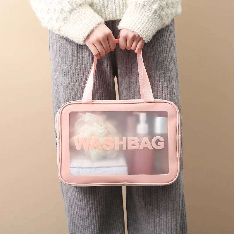 Toiletrys Organizer Cosmetic Bags Girl Outdoor Travel Makeup Bag Transparent Woman Personal Hygiene Waterproof Tote Beauty Case Y260206