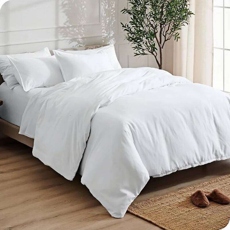 3pcs Solid Color Brushed Bedding And Pillowcase Set, Skin Friendly, Breathable, Simple Duvet Cover Pillowcases XJ260206