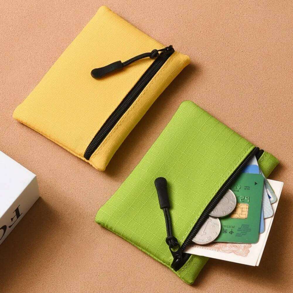 Canvas Simple Zipper Kid Storage Pouch Money Pocket Solid Color Coin Key Bag Women Men Cute Wallet Mini Purse Y260206