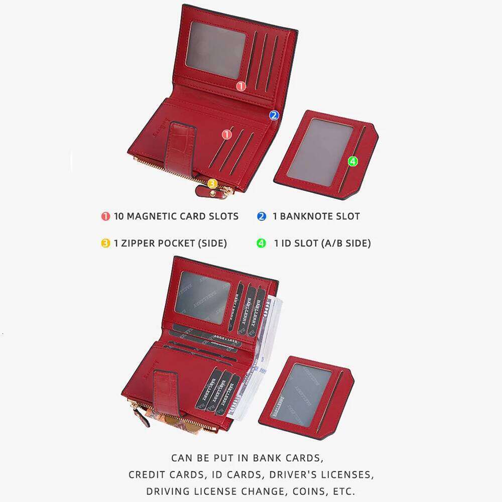 1Pcs Women's Short Zipper Wallet, Thin Card Holder with Pull-Out Id Window, Stylish Ultra-Thin Wallet for Daily Use Y260206