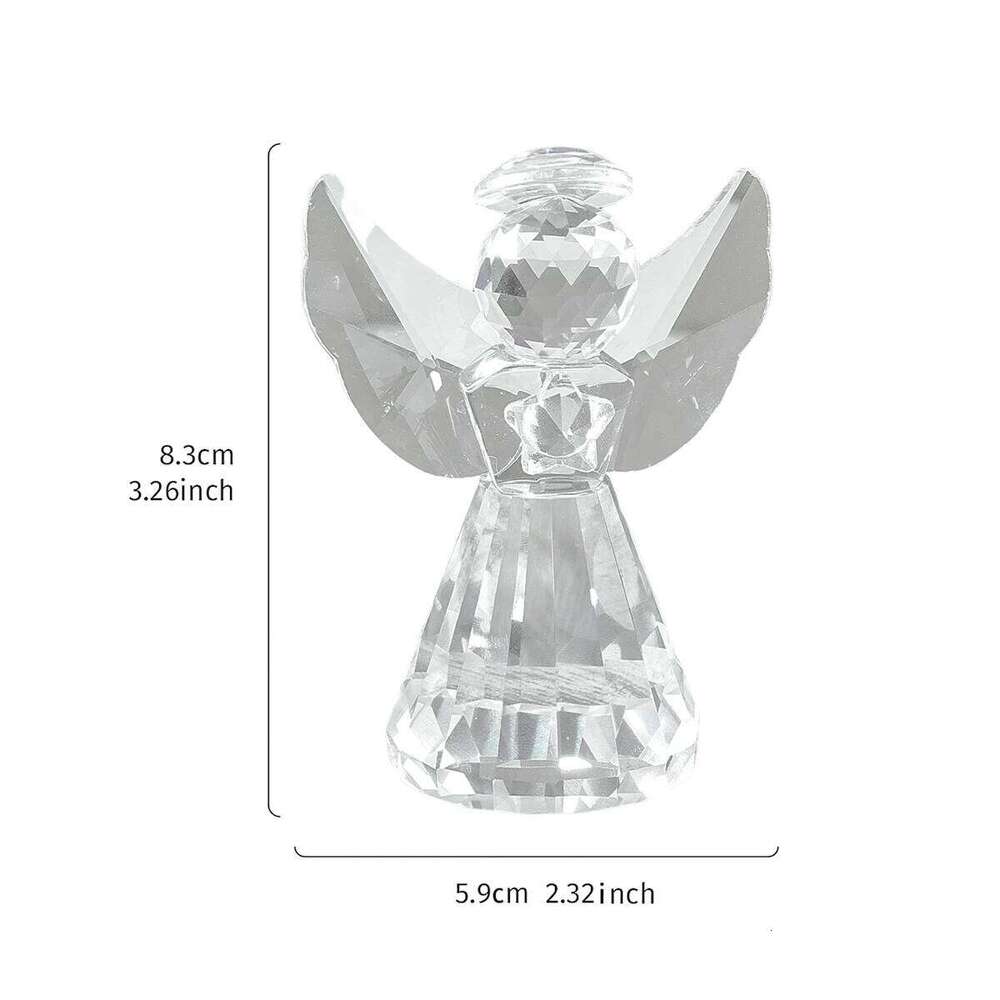 1PC Love Angel and Cross Shaped Glass Crafts, Window Sills Sun Catcher Ornament Prism Light Catching Decorative Crafts S260204