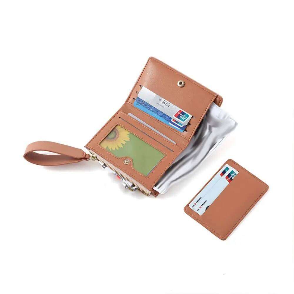 Elegant PU Leather Short Wallets Korean Style Portable Women Clutch Coin Purse Multifunctional Change Bag Outdoor Y260206