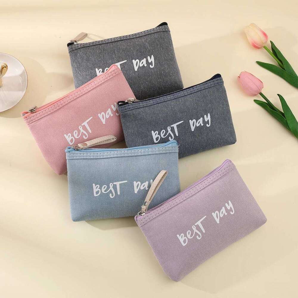 Small and cute letter cosmetic zipper opening travel mobile phone bag portable leisure shopping coin purse Y260206