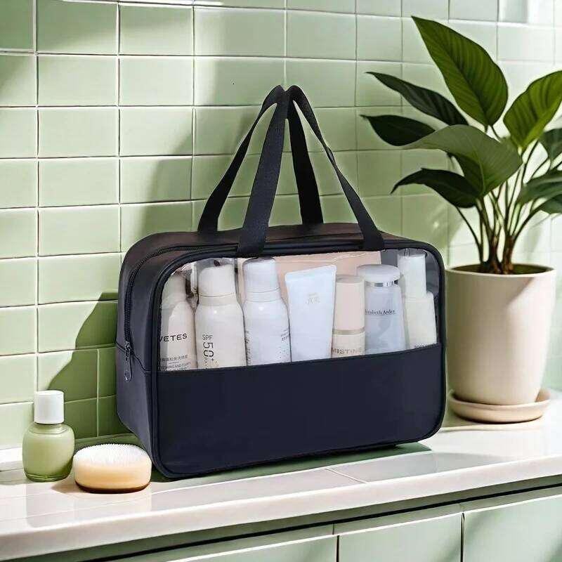 Women's Clear Makeup Portable Travel Cosmetic Large Capacity Bath Bag Multifunctional Waterproof Storage Compartment Y260206
