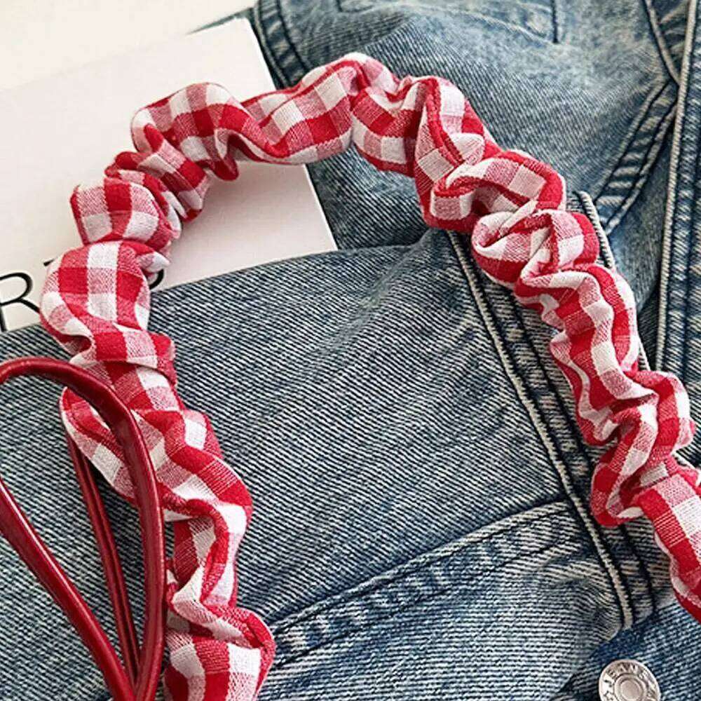 All-match Sweet French Stick Handbag Denim Blue Bow Plaid Shoulder Bag Large Capacity Lace Ribbon Cloth Underarm Bags Daily Z260207 - view 5