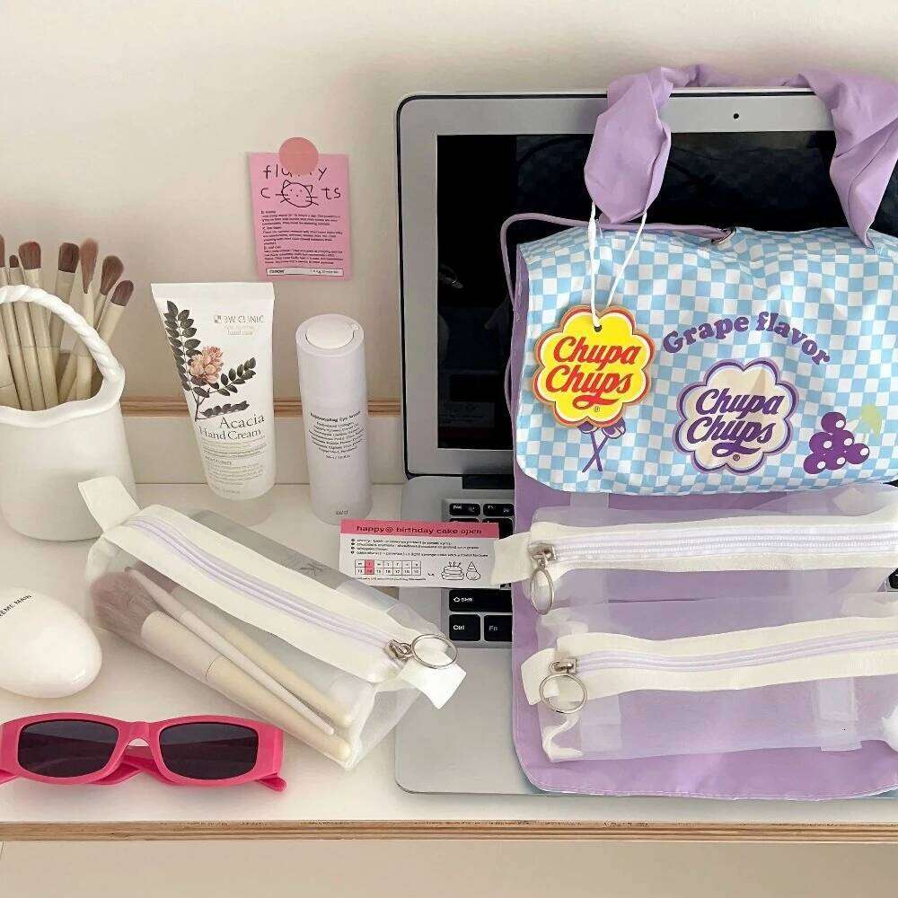 Portable 3 in 1 Ladies' Makeup Bag Folding Detachable Cosmetic Cases Storage Handbag Women Girl Y260206