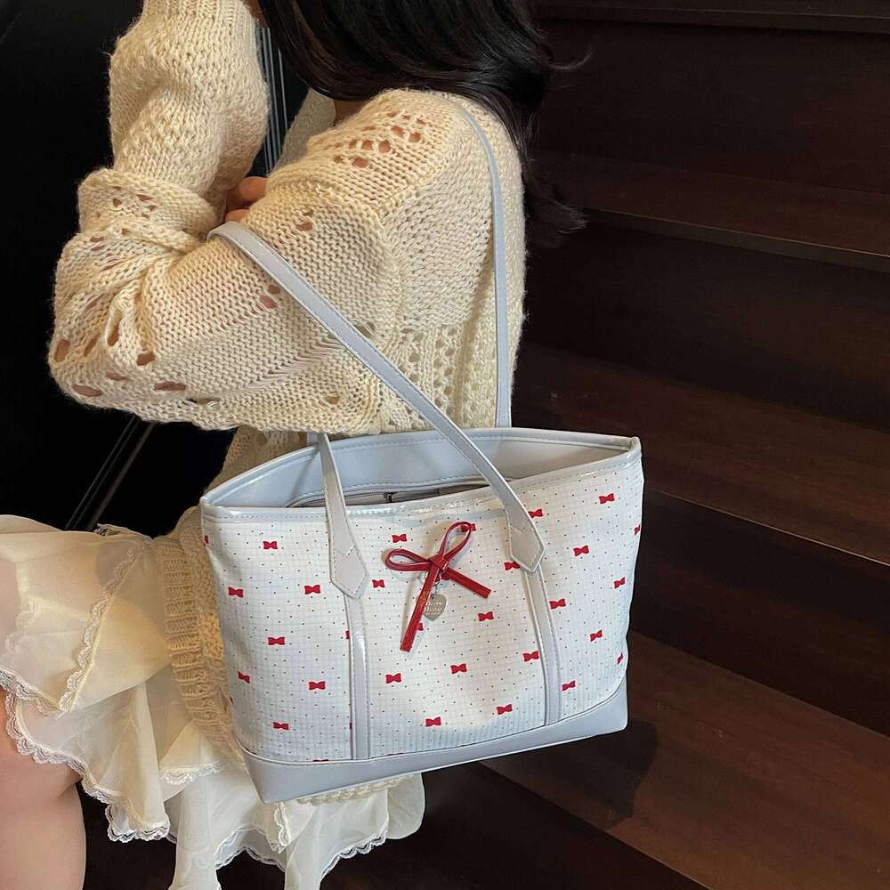 LEFTSIDE Retro Shopper Shopping Shoulder Bags for Women PU Leather Tote Bag 2025 Summer New Designer Bow Purses and Handbags Y260205