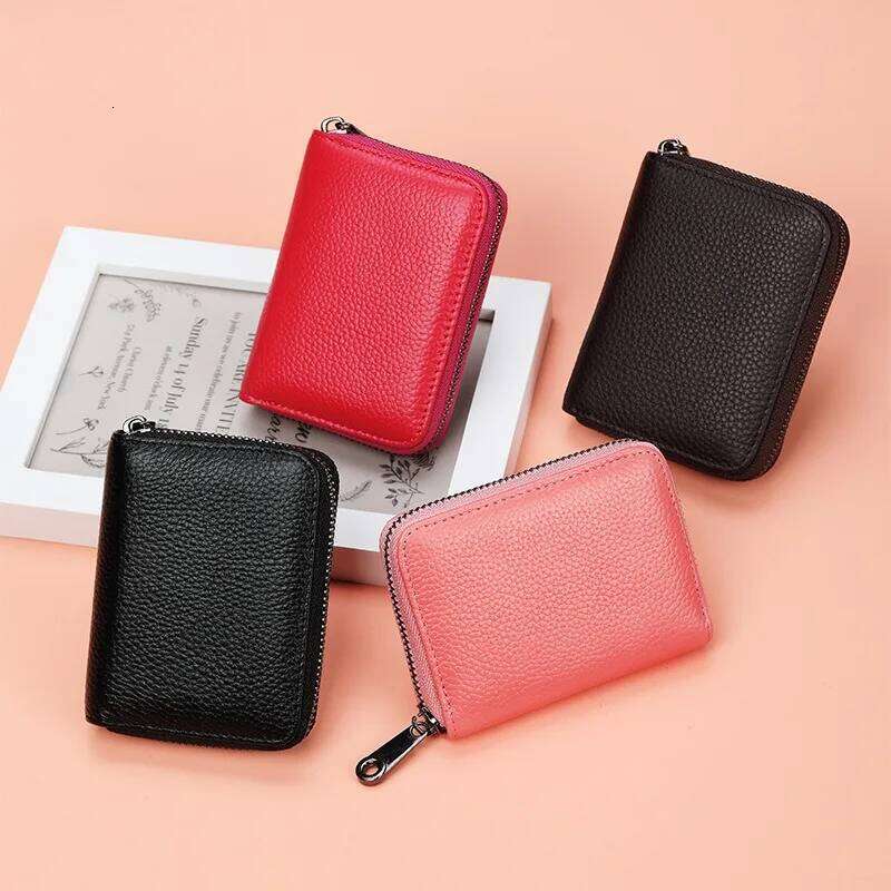 Unisex Classic Case 11 Slot Zero Wallet Solid-color Organ Card Bag Anti-theft Brush Coin Purse for Women Y260206