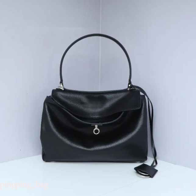 Rodeo bag luxury designer bag tote bag faux gold hardare detachable shoulder strap top quality smooth calfskin fashion shoulder bag medium womens black white aeb