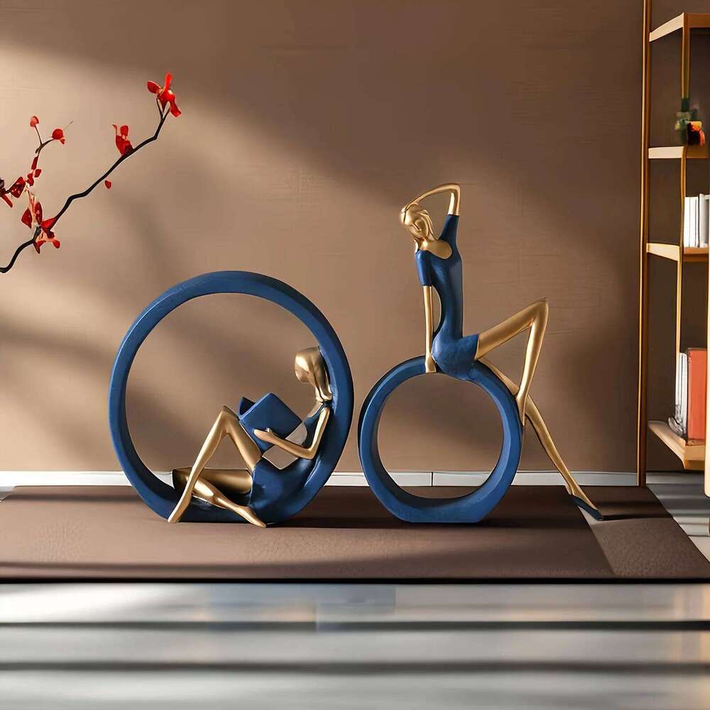 Cross-border yoga OK girl, interesting design literary reading girl ornaments living room, entrance, office, study S260204 554