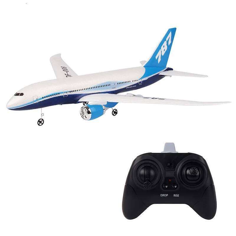 Qf008 Rc Plane Three Channel 787 Remote Control Fixed Wing Foam Glider Passenger Aircraft Model Children'S Toy 26Y0207