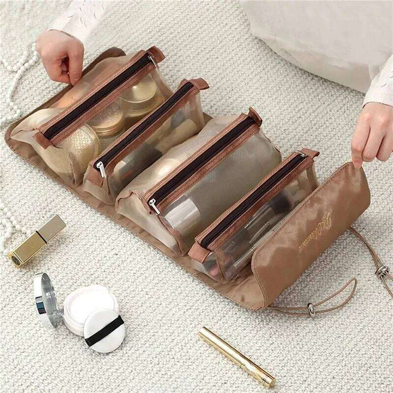 4 in 1 Makeup Bags Detachable Cosmetic Large Capacity Portable Folding Travel Cosmetics Storage Toiletry Bag Y260206