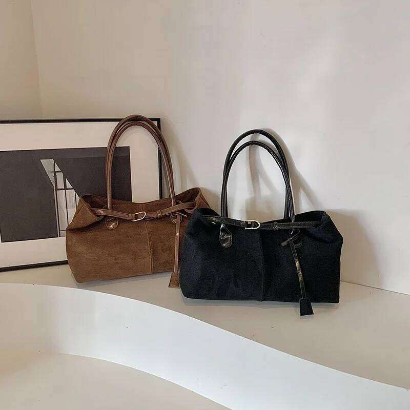 LEFTSIDE Large NUBUCK Underarm Bags Lady Shoulder for Women 2024 Winter New Fashion Trend Y2K Tote Bag Handbags Z260207 - view 6